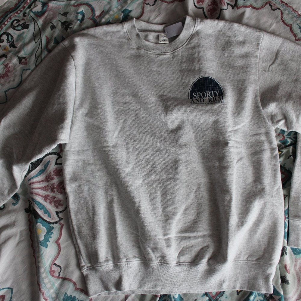 Sporty & Rich Racquet Club Crewneck - Heather Gray